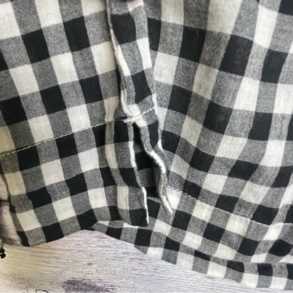 J Crew Gingham Blouse Size 10 Bell Sleeve Ruffles Cotton - Picture 9 of 16